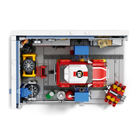 Kit de Construcción de Mini Garaje de 746 Piezas, Taller Retro con Elevador Hidráulico Móvil y Neumáticos Desmontables - Reparación de Autos Triangular Apilable