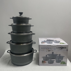 Batterie de cuisine en alliage d'aluminium moulé sous pression antiadhésif de haute qualité 10 pièces 20/24/28/32/28CM casseroles pour ensemble de casseroles à usage domestique - Product Image 2