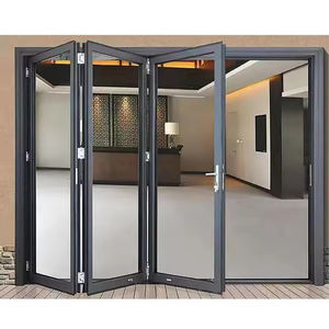 Porte accordéon pliante pour balcon, design extérieur en aluminium et verre, portes de patio pliantes, ouverture pliable - Product Image 4