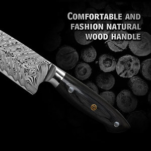 Forged <strong>Chef</strong> <strong>Knife</strong> 5Cr15Mov <strong>Damascus</strong> Pattern Blade With ABS &amp; Wooden Handle - Product Image 5