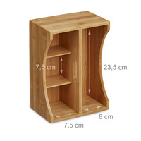 Organisateur de bureau personnalisable en bambou multi-compartiments avec poignée pour stylos et fournitures de bureau