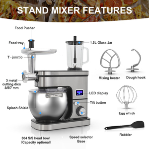 Personalización del comerciante Electrodomésticos <span class=keywords><strong>de</strong></span> <span class=keywords><strong>cocina</strong></span> para el hogar <span class=keywords><strong>Robot</strong></span> <span class=keywords><strong>Cocina</strong></span> 8L 10L SUS304 Tazón Máquinas para pasteles Soporte eléctrico Mezcladores <span class=keywords><strong>de</strong></span> alimentos - Product Image 3