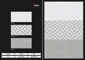 Azulejos cerámicos de pared de primera calidad de 300x600 mm para baño y cocina, con acabado brillante, mate, efecto azúcar tallado, diseño de pared interior de lujo. - Product Image 3