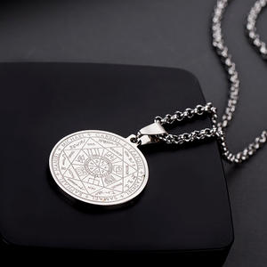 Collar con Runas, Sellos de los Siete Arcángeles, Amuleto de Acero Inoxidable, Collar con Colgante para Compromiso, Boda y Fiesta, Unisex - Product Image 4