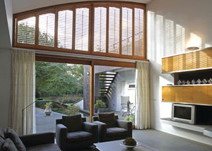 Persiennes <span class=keywords><strong>de</strong></span> plantation en bois/PVC d'intérieur au design moderne avec rouleau en aluminium <span class=keywords><strong>pour</strong></span> cuisine salon salle <span class=keywords><strong>de</strong></span> bain chambre à coucher - Product Image 5