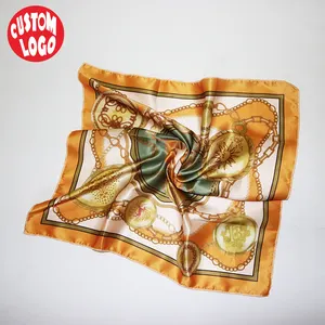 Good Quality Factory Supplier customized scarf bandana Square Silk Scarf