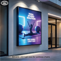Boîte à lumière carrée sans cadre en aluminium pour boutique de parfums, publicité pour parfumerie européenne, décoration intérieure