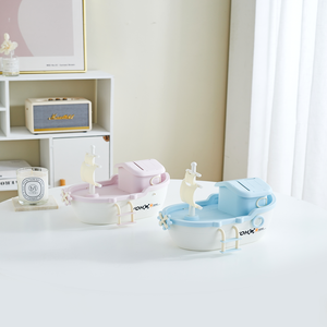 Tirelire en forme de <span class=keywords><strong>voilier</strong></span> de dessin animé pour enfants, boîte à monnaie mignonne en forme de bateau, ornement de décoration de bureau, cadeau d'anniversaire pour enfants - Product Image 3