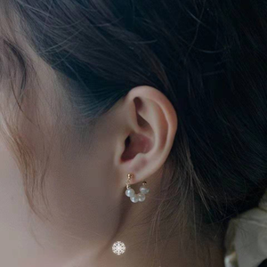 أقراط طارة من لؤلؤ المياه العذبة الطبيعي 3-6 من الفضة والمجوهرات بالجملة - Product Image 2