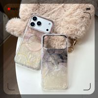 Coques de téléphone de style INS pour iPhone 15 Pro Max, motif marbré perlé dégradé, coque arrière compatible avec iPhone 13 Pro