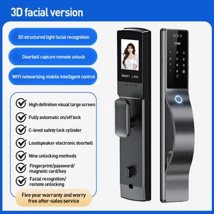 Serrure de porte automatique électronique biométrique à empreintes digitales en alliage d'aluminium, compatible avec l'application <span class=keywords><strong>Tuya</strong></span>, Wi-Fi, reconnaissance faciale 3D, carte mémoire, cloud - Product Image 6
