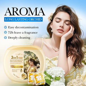 SADOER Fresia OEM Etiqueta Privada cápsulas de detergente para ropa fragancia duradera Suaviza la ropa lavado cuentas de Gel de limpieza - Product Image 3