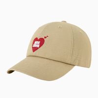 Gorra de Béisbol con Bordado de Corazón Rojo y Texto Superior e Inferior, Ajustable, de Algodón, Estilo Dad Hat para Mujer, Casual, Streetwear