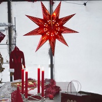 Lanterne en papier étoile à cinq branches 3D écologique de haute qualité, ornement de sapin de Noël pour décoration festive suspendue