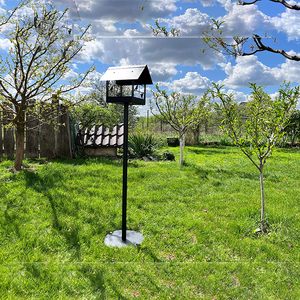 Mangeoire à oiseaux JH-Mech personnalisée, facile à nettoyer, design maison, en acier au carbone, pour extérieur, à poser dans le jardin - Product Image 4