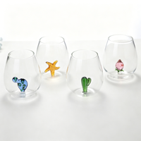 Tasse à eau en verre 3D élégante en forme d'animal, gobelet à jus ovale de qualité supérieure, verre transparent monocouche sans BPA