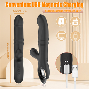 2 trong 1 USB-Powered thỏ <span class=keywords><strong>thrusting</strong></span> Vibrator <span class=keywords><strong>Wand</strong></span> 10 Swing Telescopic chế độ Đồ chơi tình dục kích thích âm vật cho phụ nữ - Product Image 5