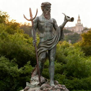 Statue de dieu de la mer classique en bronze moulé sur mesure grandeur nature pour la sculpture d'art moderne en plein air - Product Image 3