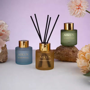 Aikun 50ml Glass Flameless Reed <b>Diffuser</b> with Long Lasting Fresh Essential <b>Oil</b> Aroma for Bedroom Bathroom Office Decor - Product Image 1