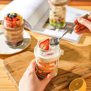 HECION - Vasos <span class=keywords><strong>de</strong></span> Vidrio para Oficina, para Café, Bebidas, Vasos <span class=keywords><strong>de</strong></span> Gran Capacidad, Vasos para Cereales, Regalos para Amigos, 400 ml - Product Image 4
