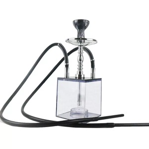 Ensemble de narguilé carré en acrylique 2026, 2 tuyaux, boîte à <span class=keywords><strong>chicha</strong></span> complète avec un joli éclairage LED RVB, chauffe-tabac en acier inoxydable, 42 cm - Product Image 3