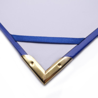Carpeta Portafolio Personalizada de Cuero PU Azul A5, con Tapa Dura, para Certificados Escolares, Diplomas y Títulos