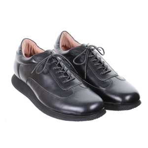 Chaussures décontractées en cuir à lacets pour hommes (noir) - Product Image 5