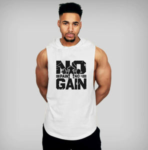 Débardeurs en coton tissé 100% pour hommes, coupe ajustée, impression rapide personnalisée, vêtements de rue, veste à capuche, chemise, tailles plus grandes, séchage rapide, respirant - Product Image 3