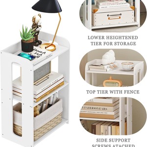 Étagère de table à bord étroit en PVC OY-PVC, 2 niveaux, support de rangement multifonctionnel pour chambre à coucher, salon, livres, jouets - Product Image 5
