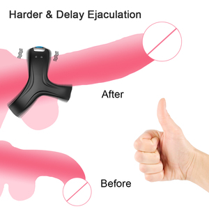 Anillo vibrador para pene de fábrica de <span class=keywords><strong>AliExpress</strong></span> para hombre, Juguetes sexuales para retrasar la eyaculación para hombres, anillos para parejas, juguetes para Adultos 18 - Product Image 3