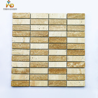 Hond pierre travertin mosaïque carreaux personnalisé fond décoration murale beige travertin mosaïque carreaux