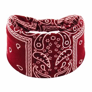 Diadema elástica de algodón anudada estilo bohemio al por mayor, turbante deportivo antideslizante con estampado Paisley europeo-americano, accesorios para el cabello para mujer. - Product Image 5