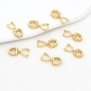 14k gold-plated, color-preserving copper coin clasp pendant, melon seed clasp, necklace clasp, earring beaded <b>clip</b> DIY - Product Image 3