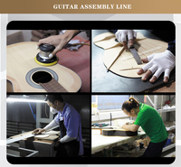 Guitare acoustique JUMBO 41 pouces personnalisée, table en épicéa Stika massif, dos et côtés en Santos massif, finition brillante
