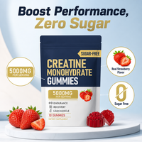 Créatine Monohydrate OEM en Poudre Instantanée 5000mg Sans Sucre Végétalienne Saveur Fraise pour l'Endurance, la Récupération et la Masse Musculaire Maigre des Adultes