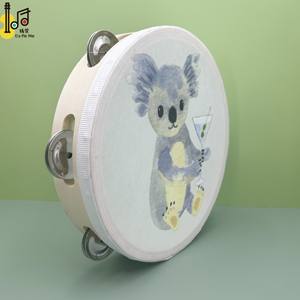 Venta al por mayor de instrumentos musicales percusión UV etiqueta adhesiva personalizada <span class=keywords><strong>pandereta</strong></span> para niños fiesta regalo de <span class=keywords><strong>Navidad</strong></span> <span class=keywords><strong>pandereta</strong></span> de mano - Product Image 2