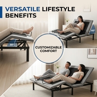 Lit métallique stable et réglable, multifonctionnel inclinable et relevable, facile à assembler, emballage pliable pour chambre à coucher, hôtel, vente en gros
