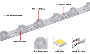 ไฟ LED แบบแท่งสั่งทำพิเศษ ความยาวตามต้องการ 12V DC 5000K แสงเดย์ไลท์ IP65 18LED/เมตร ตัวเรือน PC สำหรับไฟโฆษณา - Product Image 3