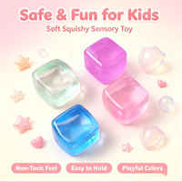 Jouet anti-stress en plastique à récupération lente en forme de cube de glace à la maltose, transparent, couleur unie, couleur individuelle