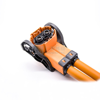 Connecteur EV Amphenol HVSL1000022A1H8, 2 pôles, haute tension HVIL, 10 mm, 250 A, boîtier orange, montage sur réceptacle, protection IP67, automobile