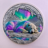 Pièce de monnaie en cuivre plaqué argent de 1 once, motif animal fantastique Panda, barre ronde en cuivre fin 999, fabrication sur mesure