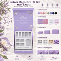 Boîte magnétique rigide en carton personnalisée, grande, recyclable, de forme de livre, à motifs floraux violets, pour ensemble de cosmétiques et de soins de la peau