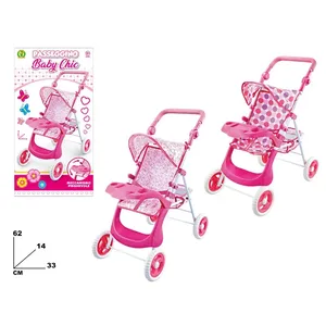 Poussette Baby Chic 62x33x14 Cm pliable rose pour poupées - Product Image 1
