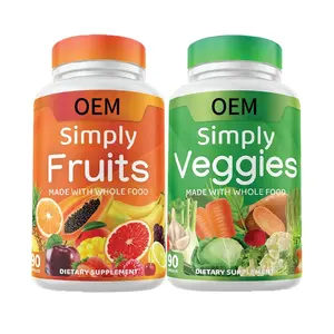 Cápsulas de suplementos de frutas e vegetais vitaminas e minerais apoiam níveis de energia e saúde imunológica cápsulas de frutas e vegetais