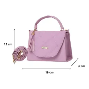 Bolso de pecho Fana Lilac para mujer, diseño acolchado, con borlas, para uso diario - Product Image 1