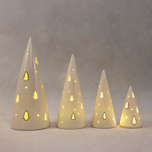 Pin hoạt động quà tặng giá rẻ Quả cầu tuyết Gốm Cây giáng sinh LED giáng sinh trang trí - Product Image 4