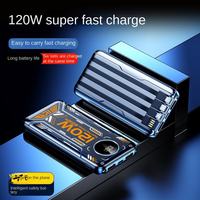 Banque d'alimentation portable à charge ultra-rapide 15W de grande capacité 20000mA avec entrée Type-C et lampe torche LED, style Punk à quatre lignes