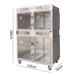 Meerkamerige roestvrijstalen ademende, eenvoudige, klassieke zuurstofkooi voor honden & katten in dierenklinieken & IC's - Product Image 1