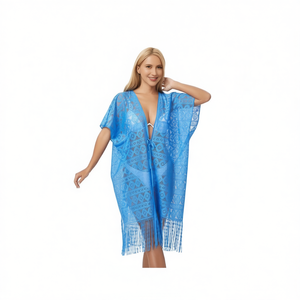 Cardigan ajustable à motif diamanté, vêtement de plage, couverture de maillot de bain, vêtement d'extérieur - Product Image 2