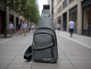 Borsa da petto da uomo in nylon con chiusura a cerniera per tutte le stagioni M1120310 - Product Image 2